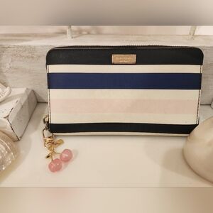 Kate Spade long zip wallet..Stripey! Fun!